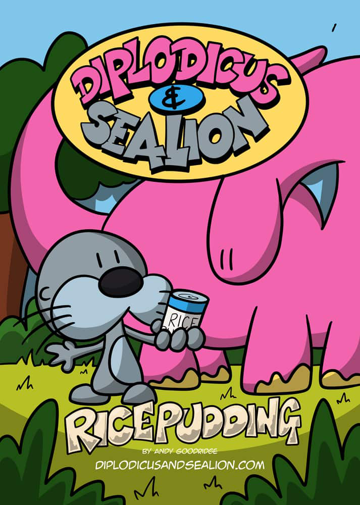 Diplodicus & Sealion webcomic cover — Episode 1: Rice Pudding