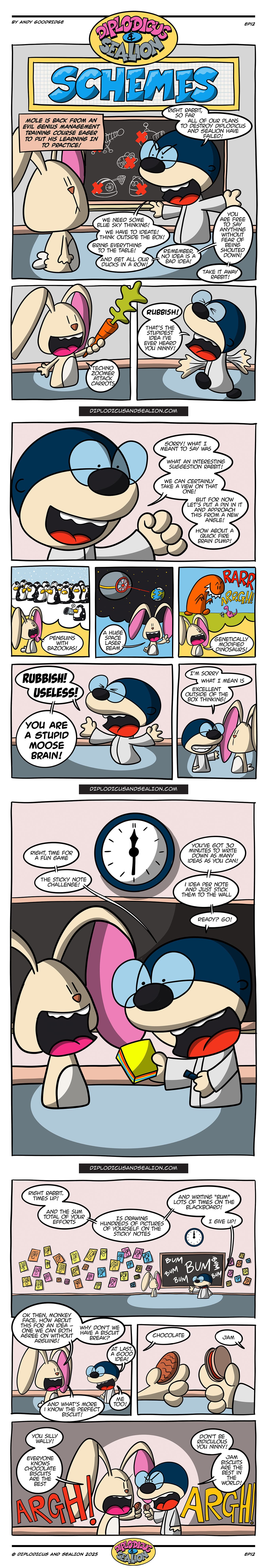 Diplodicus & Sealion webcomic — Episode 12: Schemes (full comic)