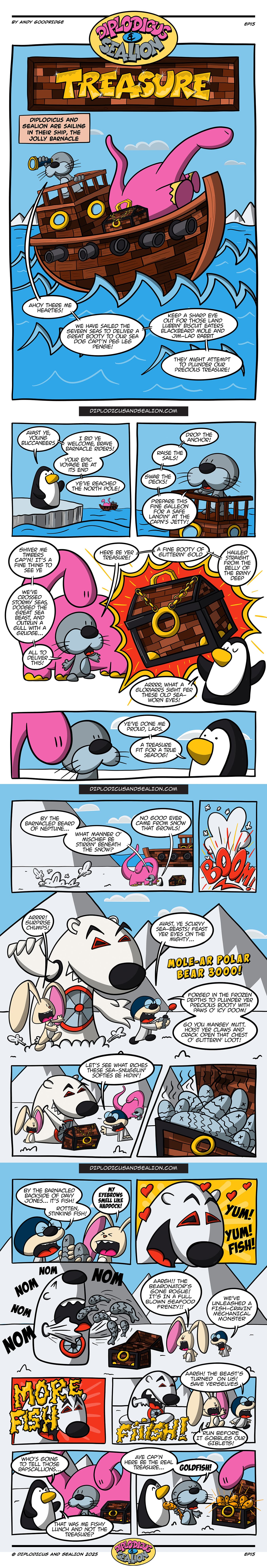 Diplodicus & Sealion webcomic — Episode 15: Treasure! (full comic)