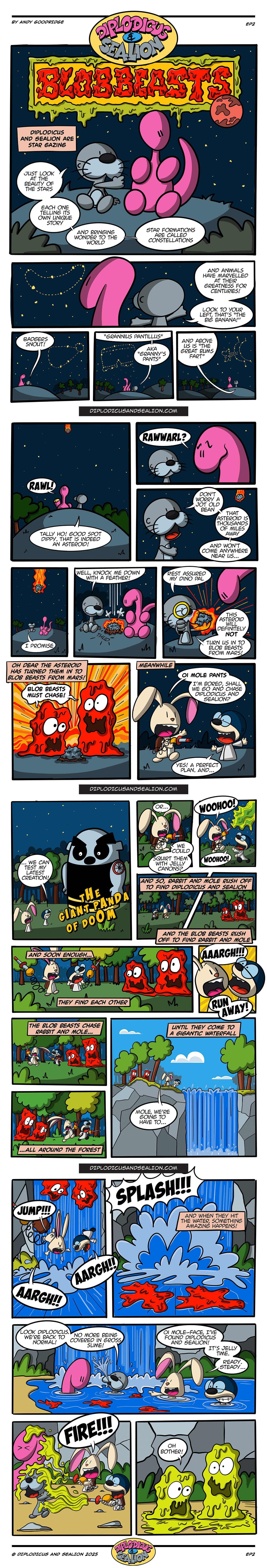 Diplodicus & Sealion webcomic — Episode 2: Blob Beasts (full comic)