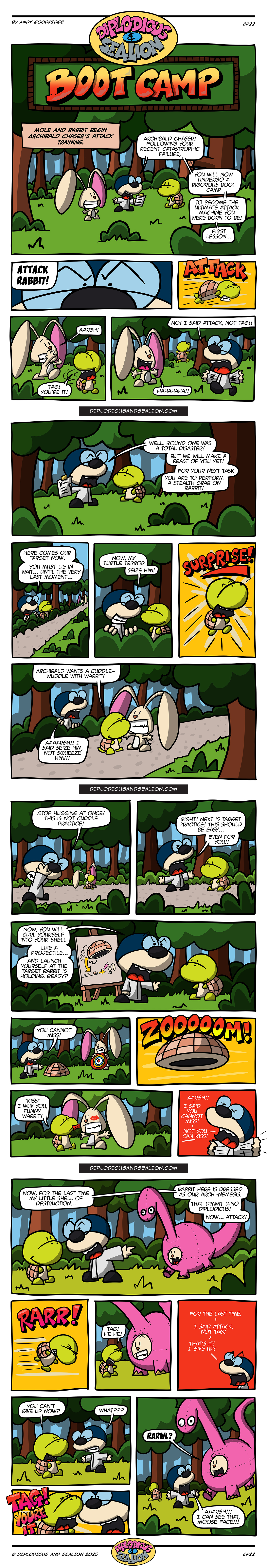 Diplodicus & Sealion webcomic — Episode 22: Boot Camp (full comic)