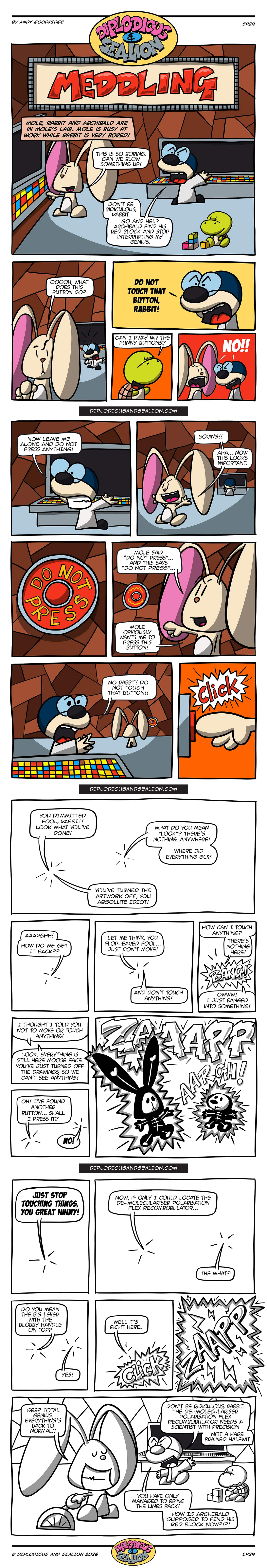 Diplodicus & Sealion webcomic — Episode 29: Meddling (full comic)