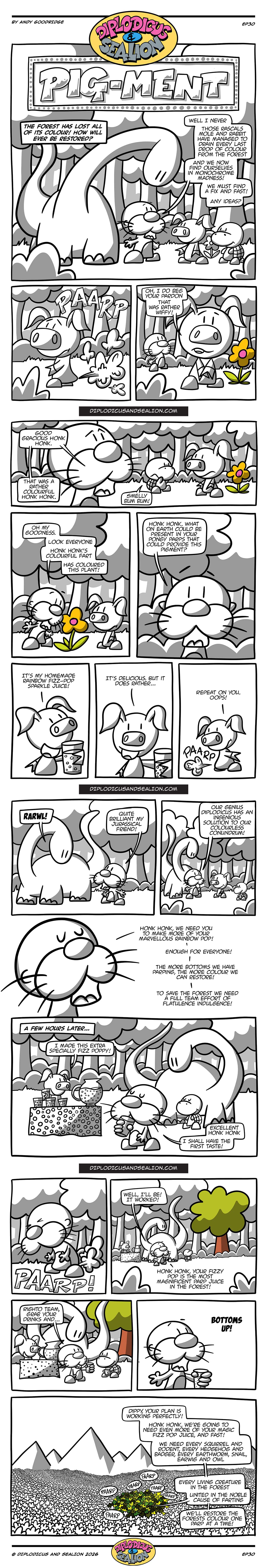 Diplodicus & Sealion webcomic — Episode 30: Pig-Ment (full comic)