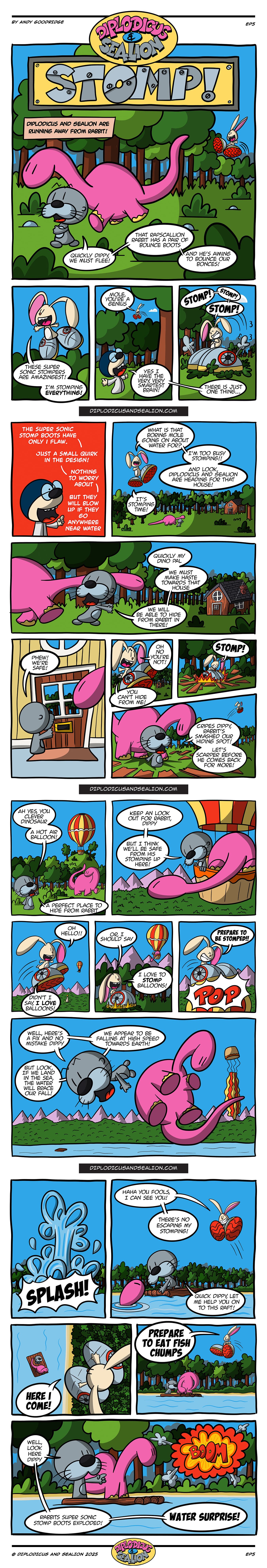 Diplodicus & Sealion webcomic — Episode 5: Stomp! (full comic)