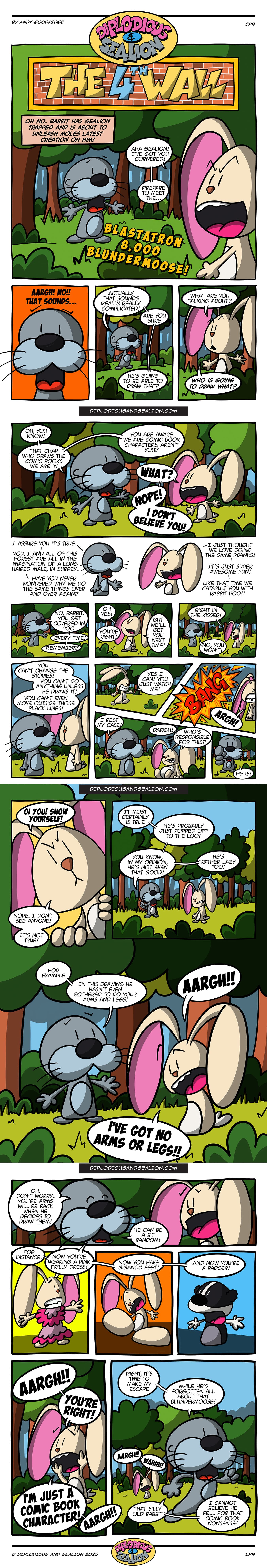 Diplodicus & Sealion webcomic — Episode 9: The 4th Wall (full comic)